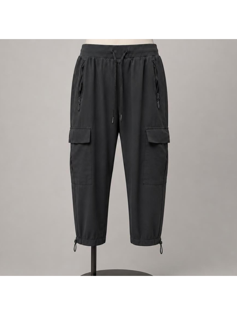 Libin Women's Gray Cargo Joggers Lightweight Quick Dry Hiking Capri Pants